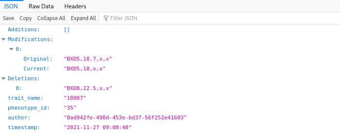 JSON Diff view